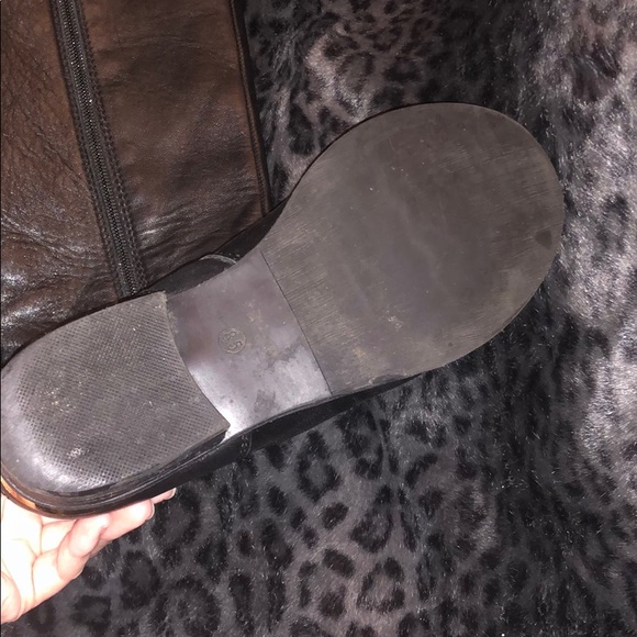 BLK LEATHER STEVE MADDEN HEELED ZIPPER BOOTS SZ8.5 - Picture 3 of 16